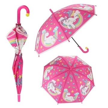 PARASOL JEDNOROŻCE 67 CM AUTOMATYCZNA PARASOLKA urocze jednorożce RÓŻOWA