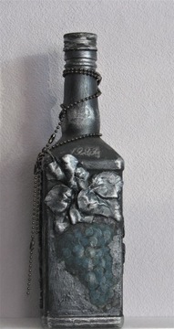 2 x УКРАШЕНИЕ БУТЫЛКИ В ТЕХНИКЕ ДЕКУПАЖ РУЧНОЙ РАБОТЫ