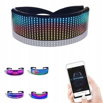 RGB LED ОЧКИ 7 ЦВЕТОВ КИБЕРПАНК ВЕЧЕРИНКА
