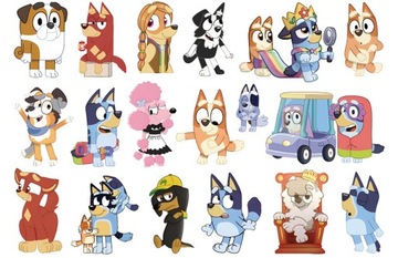 TATUAŻE DLA DZIECI ZMYWALNE TYMCZASOWE PIESKI BLUEY BLUE