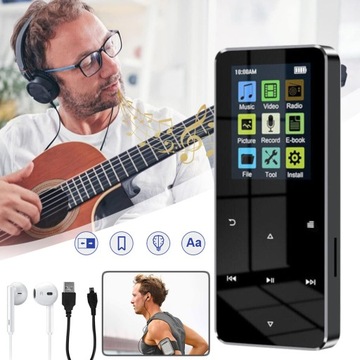 ODTWARZACZ MP3 BLUETOOTH, 16 GB 1,8 CALA, PRZYCISK DOTYKOWY Z GŁOŚNIKIEM
