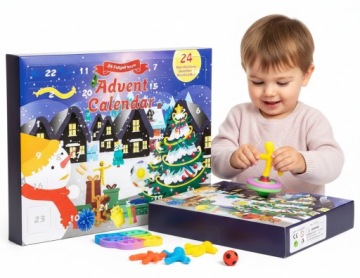 Adventní Kalendář – Silikonový Senzorický Kroužek Mačkací Hračka