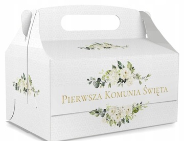 Podziękowanie dla gości LUKSUSOWE pudełko komunijne na słodkie upominki