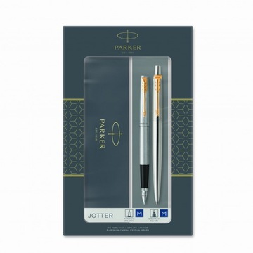 PRZEZENT Zestaw Parker Jotter Duo stalowy GT