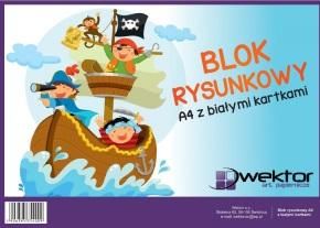 BLOK RYSUNKOWY A4 SZKOLNY BIAŁY WEKTOR 009