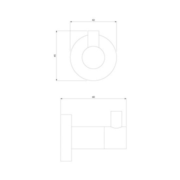 КРЮЧОК OMNIRES MODERN ОДИНАРНЫЙ, ЧЕРНЫЙ МАТОВЫЙ
