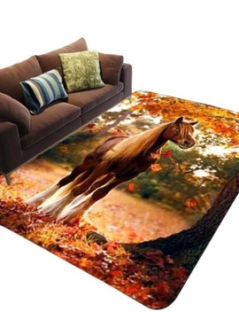 NOWOCZESNY DYWAN DO SALONU WZÓR 3D KOŃ 120x160