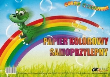 PAPIER KOLOROWY Zeszyt papierów kolorowych samoprzylepnych, A4, 8 arkuszy