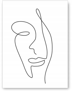 Twarz linia plakat obraz 21x30 cm obraz #165