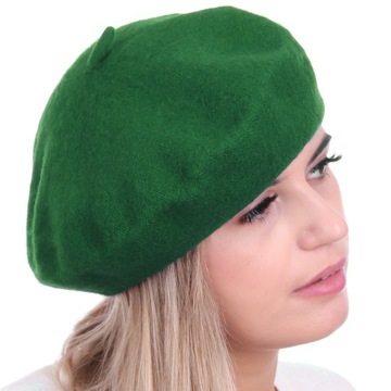 Beret damski w stylu francuskim zielony