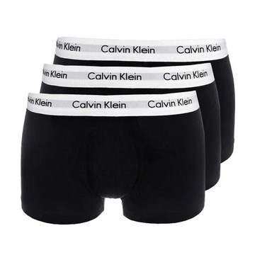 CALVIN KLEIN BOKSERKI 3-PACK CZARNE Z BIAŁĄ GUMĄ ROZ. S