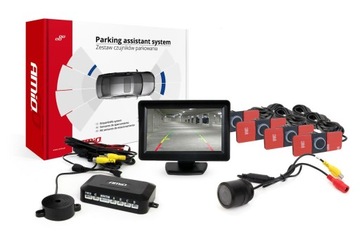 TFT01 Комплект датчика парковки 4,3 дюйма с камерой HD-310, 4 черных датчика, внутренний