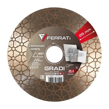 Tarcza diamentowa do cięcia pod kątem 45° Ferrati Gradi 125mm do ukosowania