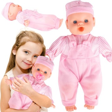 LALKA BOBAS LALECZKA NIEMOWLAK 26CM MIĘKKA KOLOROWA ŚCIĄGANE UBRANKO