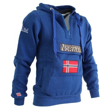 Geographical Norway Sweatshirt Gymclass Hoodie Royal Blue Man