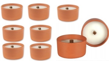 Klasyczny zalewany odkryty znicz ceramiczny OTWARTY WICHROWY GLINIANY 9szt