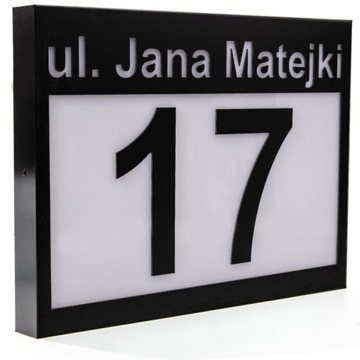 DUŻA TABLICZKA ADRESOWA Numer Domu 40x30 DYSTANSE