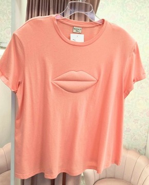 T-shirt Kiss - by o la la...! S Pomarańczowy