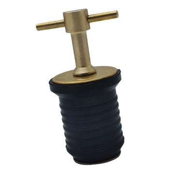 Boat Drain Plug 1” Locks in Place Sturdy Brass