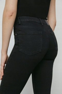 RURKI JEANS OB8 NI1__L WAREHOUSE CZARNE BAWEŁNIANE SPODNIE