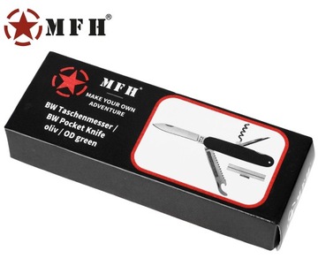 ВОЕННЫЙ КАРМАННЫЙ НОЖ БУНДЕСВЕРА MFH ТУРИСТИЧЕСКИЙ OLIV + БЕСПЛАТНО