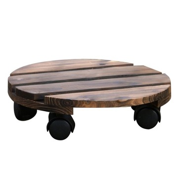 10 Rolling Round Wood Plant Stand