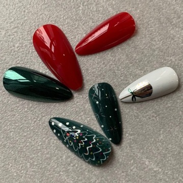 ИСКУССТВЕННЫЕ НОГТИ, РОЖДЕСТВЕНСКИЕ ЗИМНИЕ ТИПЫ, 24 ШТ.