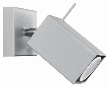 Lampa ścienna szara kinkiet kwadrat GU10 LED! spot