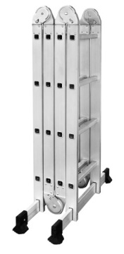 Универсальная шарнирно-складная лестница 4х4 алюминиевые ступеньки BAULICH