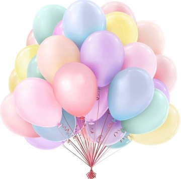 KOLOROWE PASTELOWE BALONY URODZINOWE MOCNE URODZINY DO GIRLAND 30 CM 100SZT
