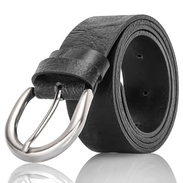 Pasek Gracio Damski Stylowy Klamra Srebrna Metalowa Podkówka 100cm do Jeans