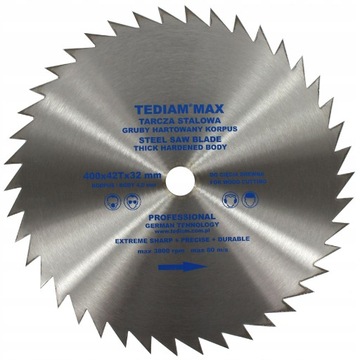 PIŁA TARCZOWA STALOWA ZWYKŁA BEZ WIDII 400x32 T42