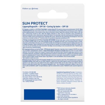 NIVEA SUN Pomadka ochronna nawilżająca do ust z filtrem uv SPF50 5,5ml