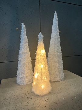 CHOINKA BIAŁA LED DEKORACJA ŚWIĄTECZNA KOMPLET