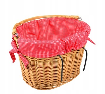 Плетеная ВЕЛОСИПЕДНАЯ КОРЗИНА на руль + ВСТАВКА