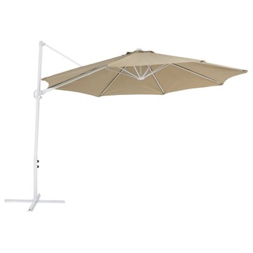 Parasol ogrodowy ⌀ 295 cm szarobeżowy z białym SAVONA II