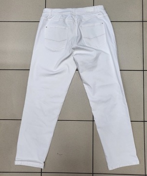 HIT SPODNIE JEANS BOBBY LUŹNY KRÓJ BIAŁE 40/34-46