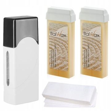 ItalWax 2x WOSK DO DEPILACJI W ROLCE ZINC OXIDE + PASKI PODGRZEWACZ