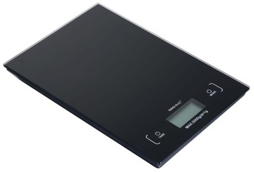 Waga Kuchenna Elektroniczna Prcyzyjna Czarna 1g / 5kg Cyfrowa SZKLANA