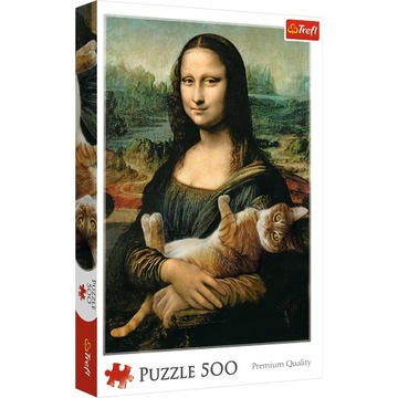 PUZZLE 500el. Mona Lisa i kot Mruczek
