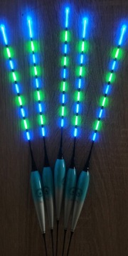 Сине-зеленый светящийся поплавок - 8,0 грамм + батарейка + трубка + капля