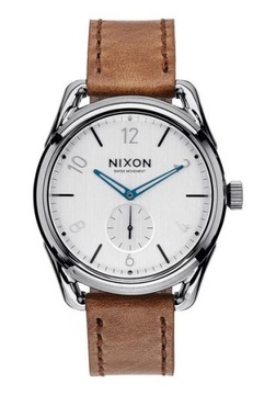 NIXON C39 LEATHER GUNMETAL CHESTNUT PREZENT