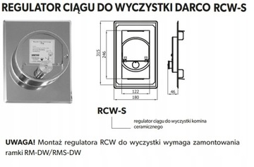 Регулятор тяги дымохода DARCO RCW-S для прочистки
