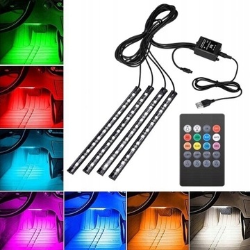 Lampka samochodowa z 12 LED 4*22CM typ USB
