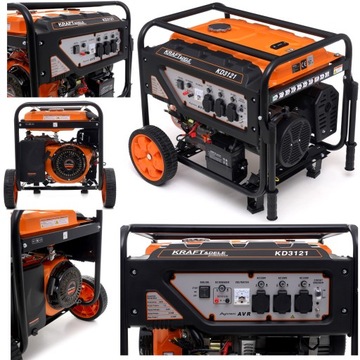 AGREGAT PRĄDOTWÓRCZY GENERATOR PRĄDU 6500W 9,5KM AVR 3x230V E-START