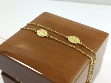 ZŁOTY ŁAŃCUSZEK Z MEDALIKAMI 3,53G PR:585 45,5CM