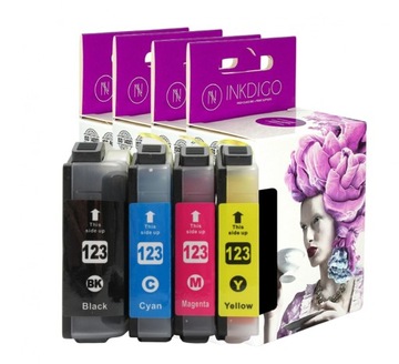 4x Tusz INKDIGO do BROTHER LC123 Multibox CMYK J132 J152 J552 J4110 J470