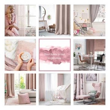 Zasłonka gotowa ROSA 140x270 cm taśma pudrowy róż