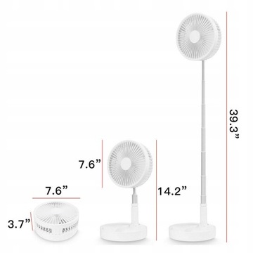 ПОРТАТИВНЫЙ ВЕНТИЛЯТОР, ВЕНТИЛЯТОР, РАСШИРЯЕМЫЙ, АККУМУЛЯТОР USB, ТЕЛЕСКОПИЧЕСКИЙ, 3 МОЩНОСТИ