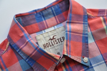 HOLLISTER Koszula w kratę czerwona + logo M